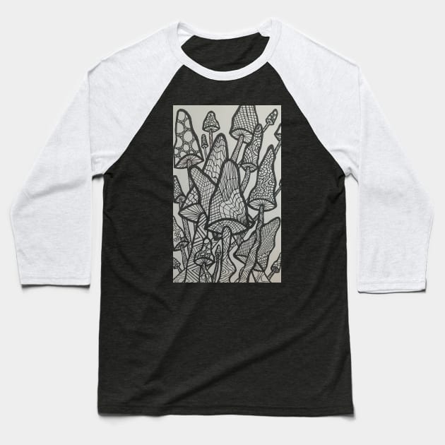 Black and white art Baseball T-Shirt by JJs art 